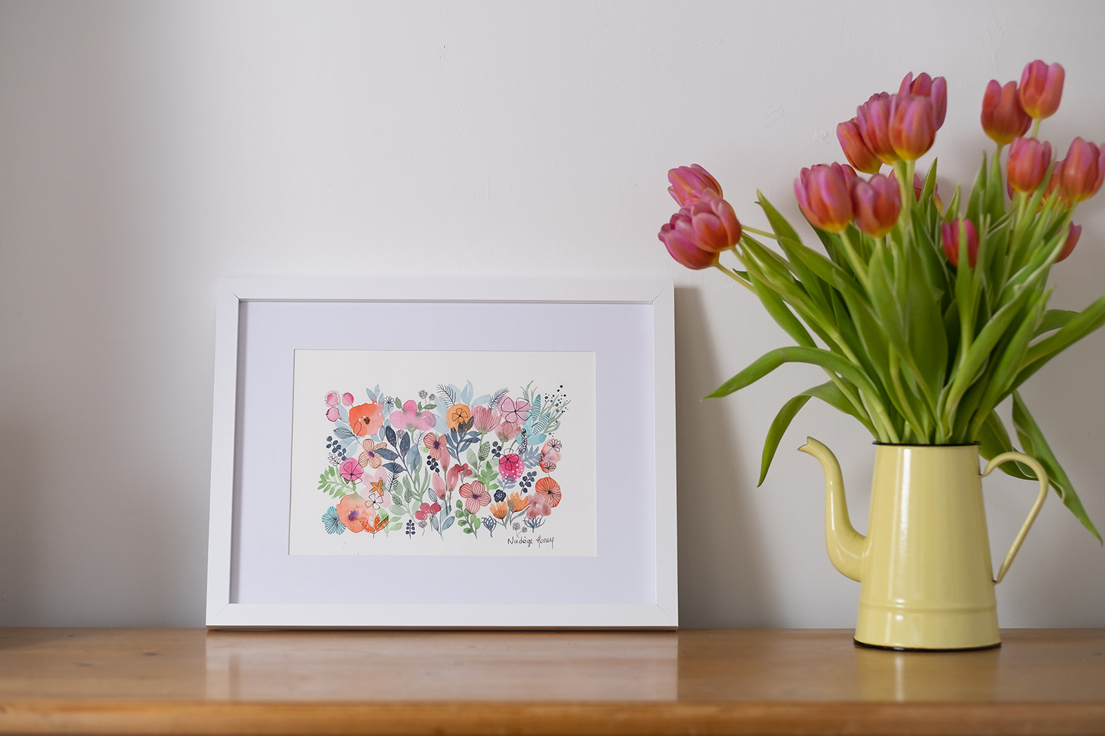 Bright Summer Flowers no.3 – Original Watercolour - nadegehoney.com